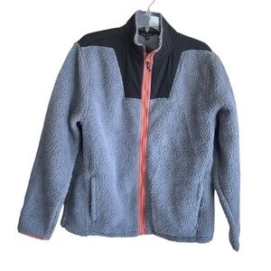 ZELOS Jacket Womens Sz Medium Fleece Full Zip Long Sleeve Gray Black NWT